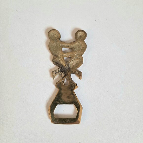 Vintage solid brass beer bottle opener with two dancing girls 41/4'' x 1 3/4''. - Picture 2 of 3